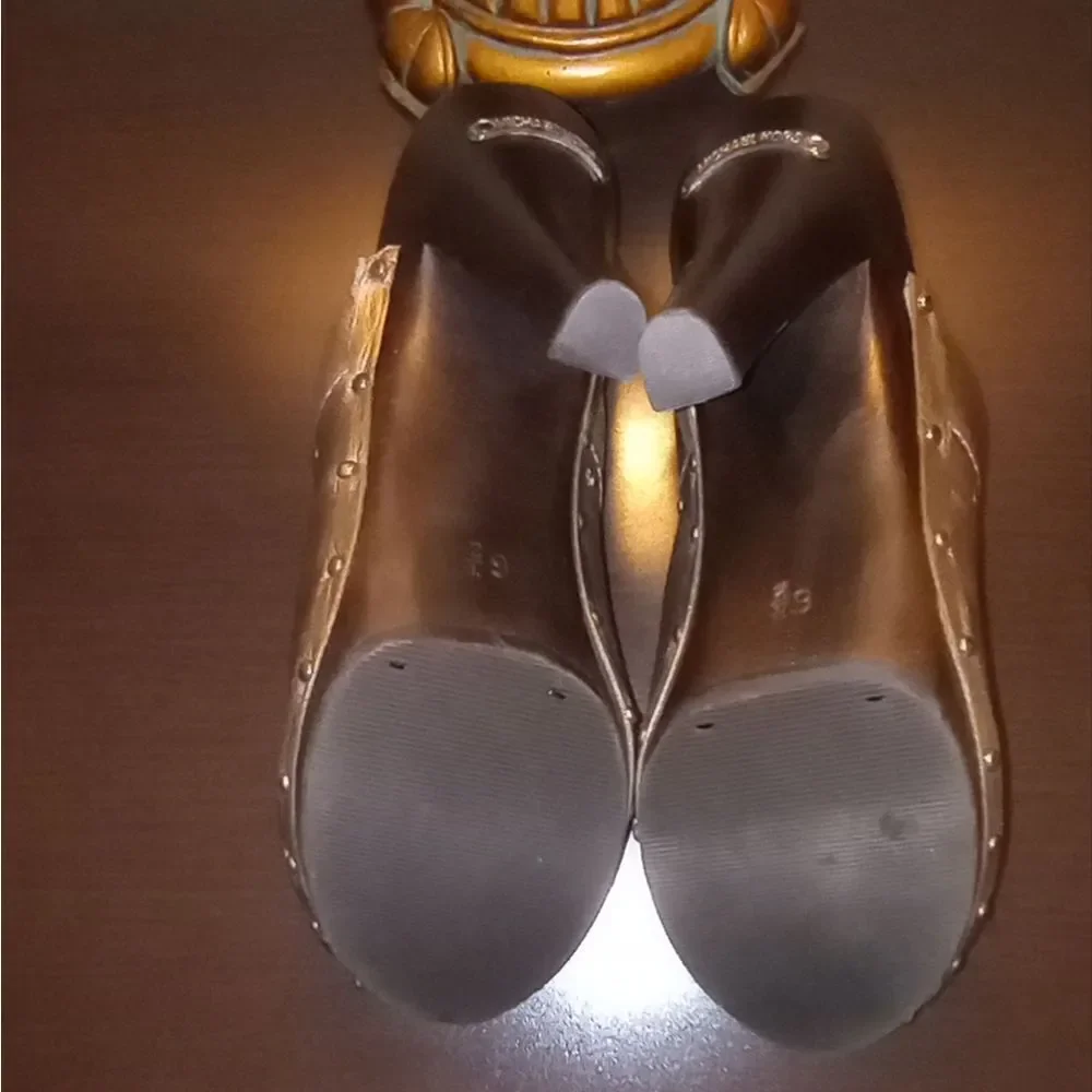 🆕🎉Michael KORS Blingy Gold Metallic Clogs Slides Mules - Picture 6 of 6